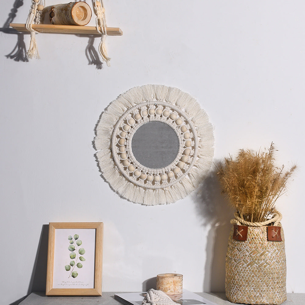 Miroir Mural Rond En De Maison Boho Pour Appartement, Salon, Chambre Coucher, Chambre De