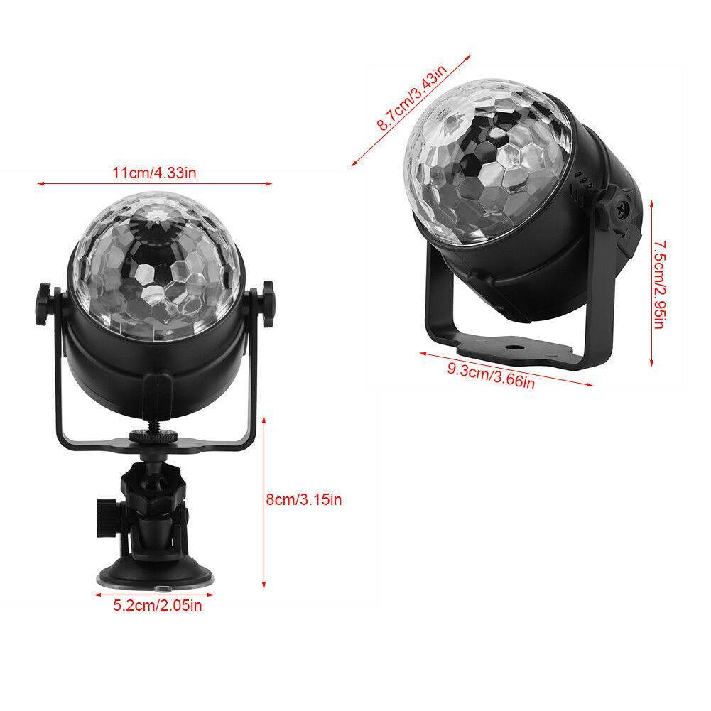 Sound Active RGB LED Stage Light Crystal Ball Disco DJ Party Remote Control